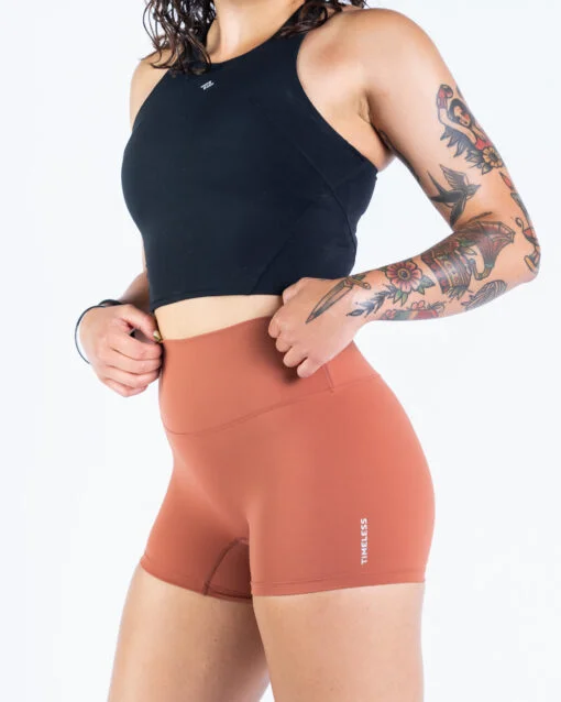 orange short black top women